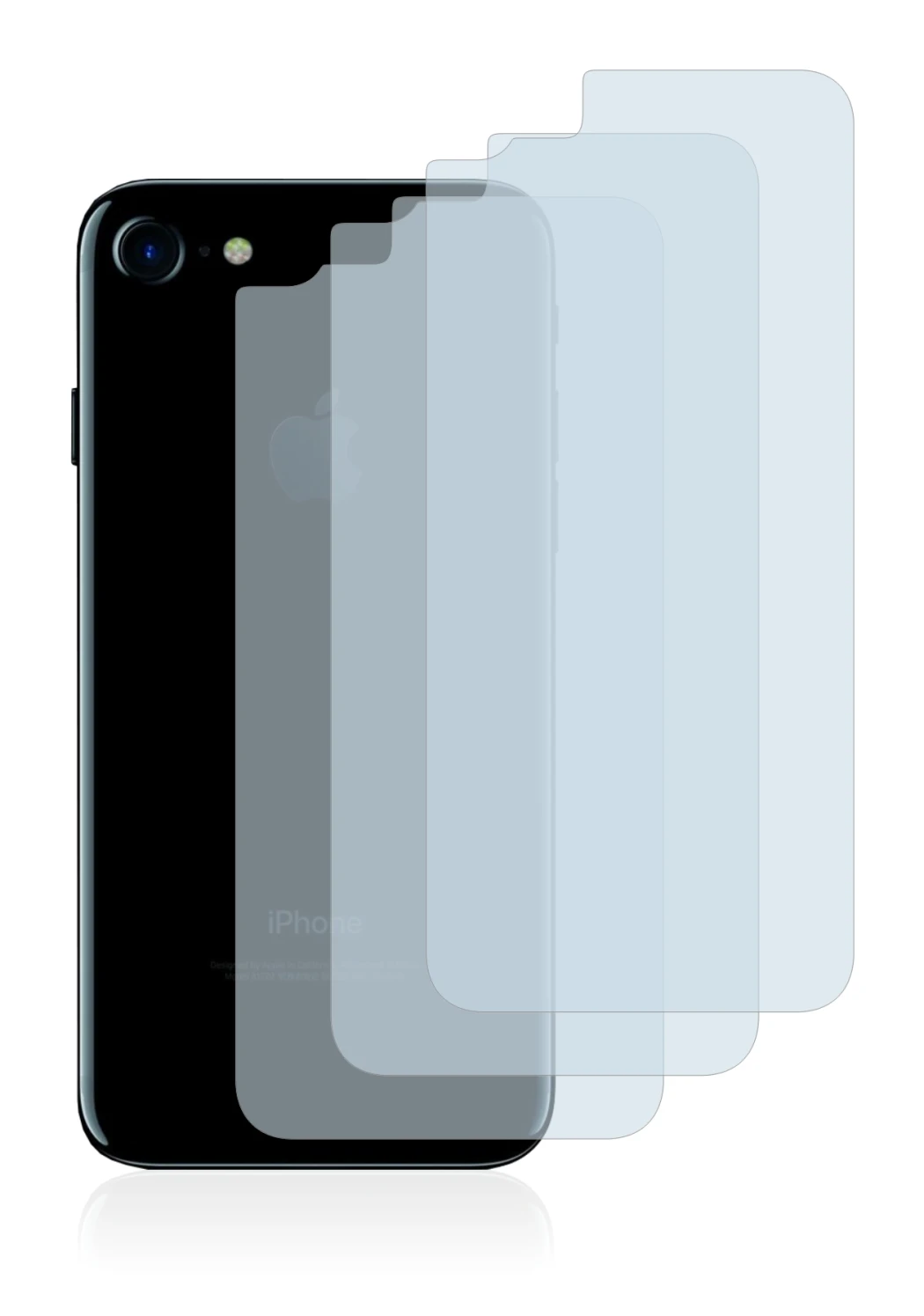 Imagen del dispositivo Apple iPhone 7 Trasera (superficie entera) con una amplia variedad de protectores de pantalla.