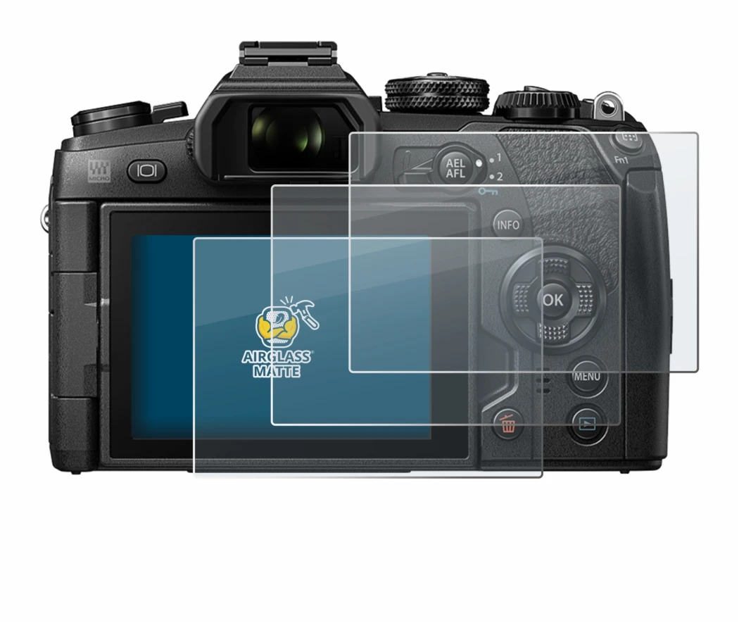 Imagen del dispositivo Olympus OM-D E-M1 Mark II con una amplia variedad de protectores de pantalla.