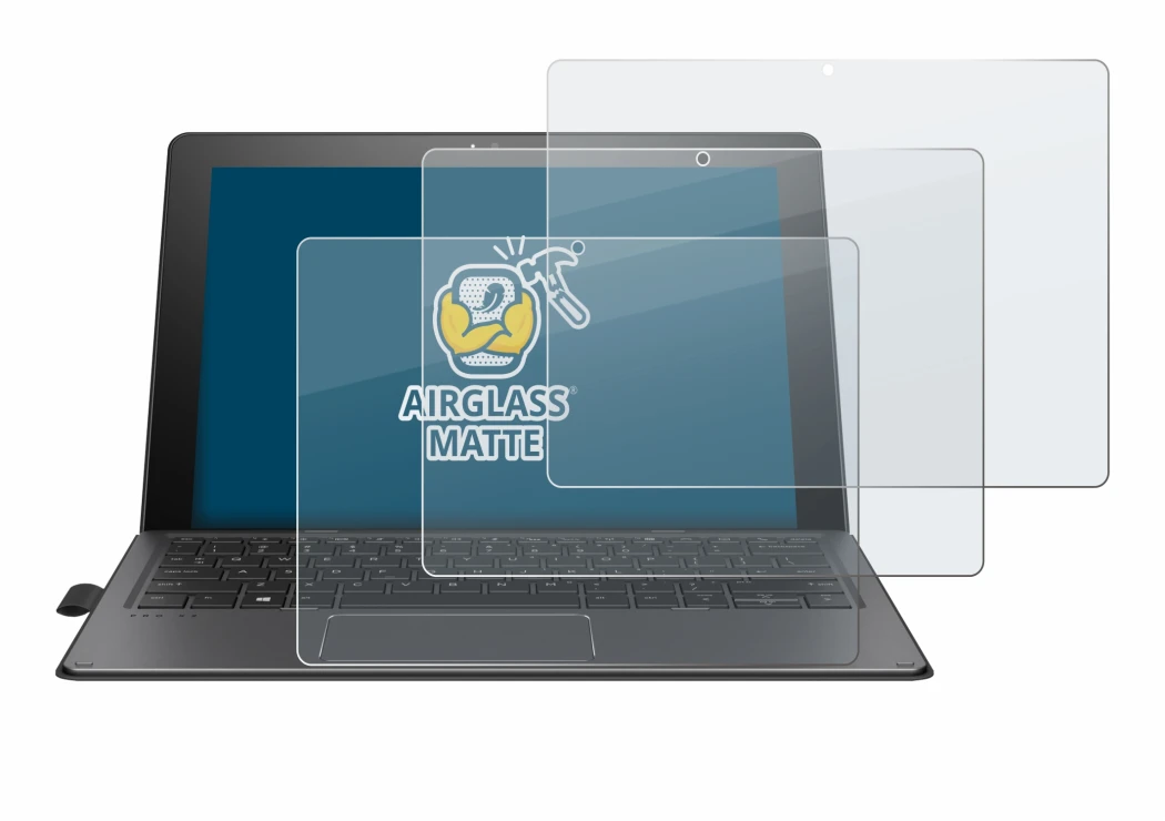 Imagen del dispositivo HP Pro x2 612 G2 con una amplia variedad de protectores de pantalla.