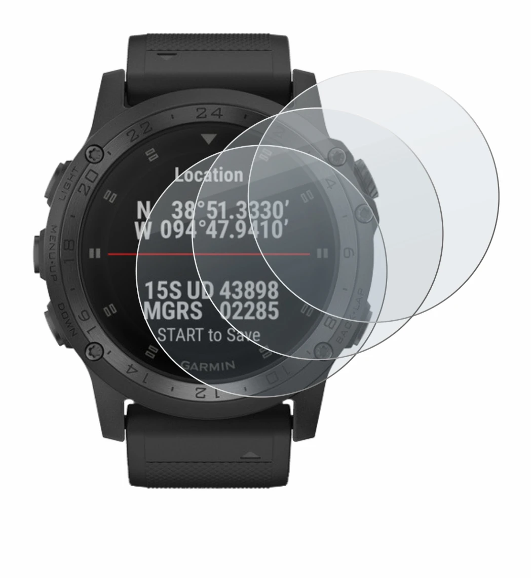 Imagen del dispositivo Garmin Tactix Charlie con una amplia variedad de protectores de pantalla.