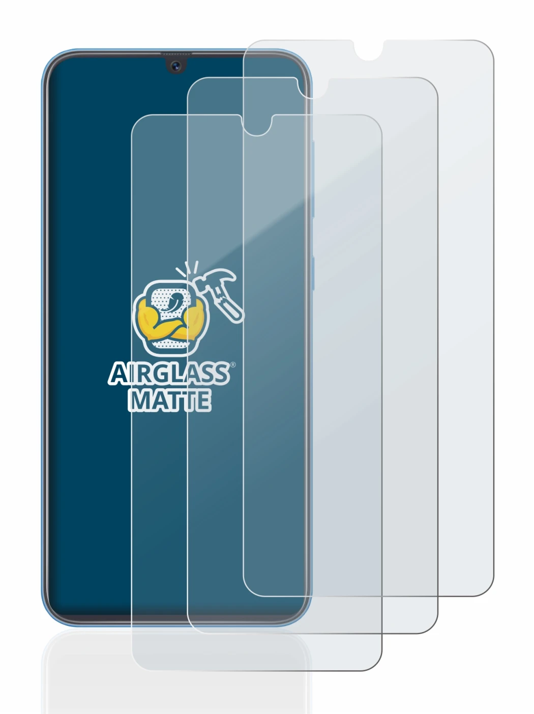 Imagen del dispositivo Samsung Galaxy A40 con una amplia variedad de protectores de pantalla.