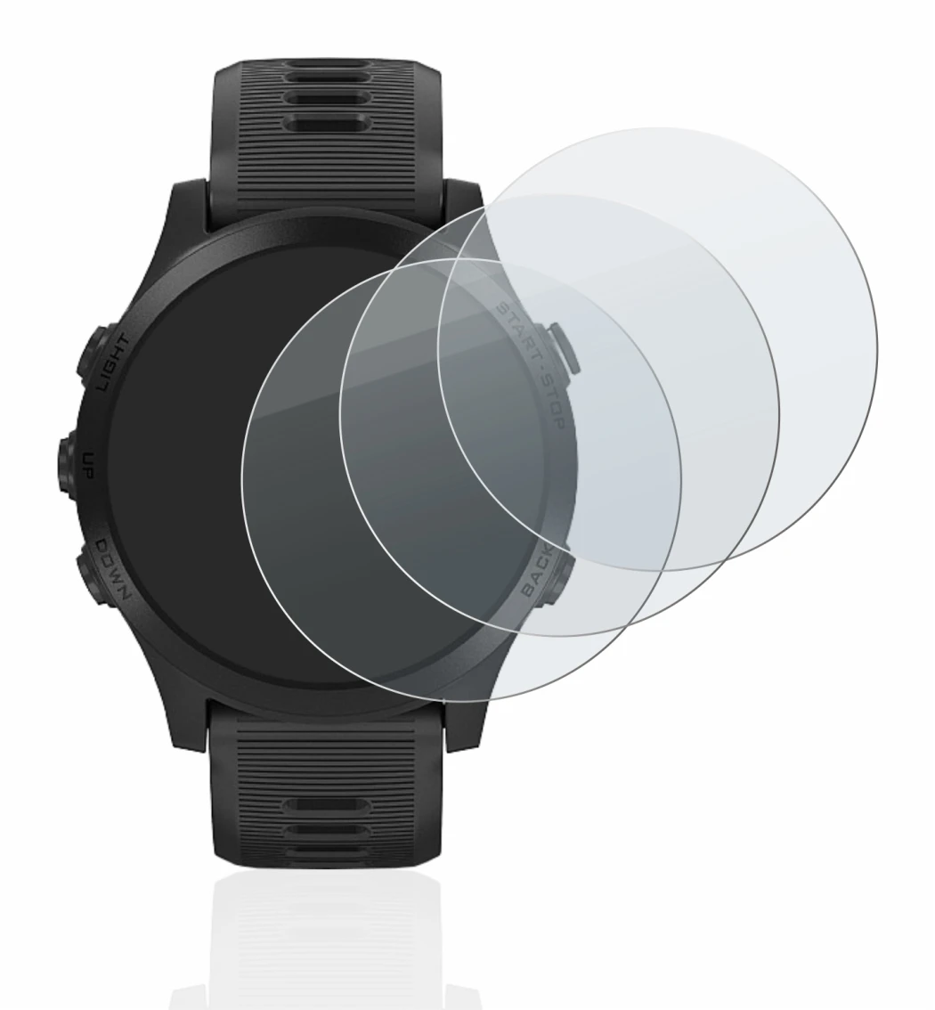 Imagen del dispositivo Garmin Forerunner 945 con una amplia variedad de protectores de pantalla.