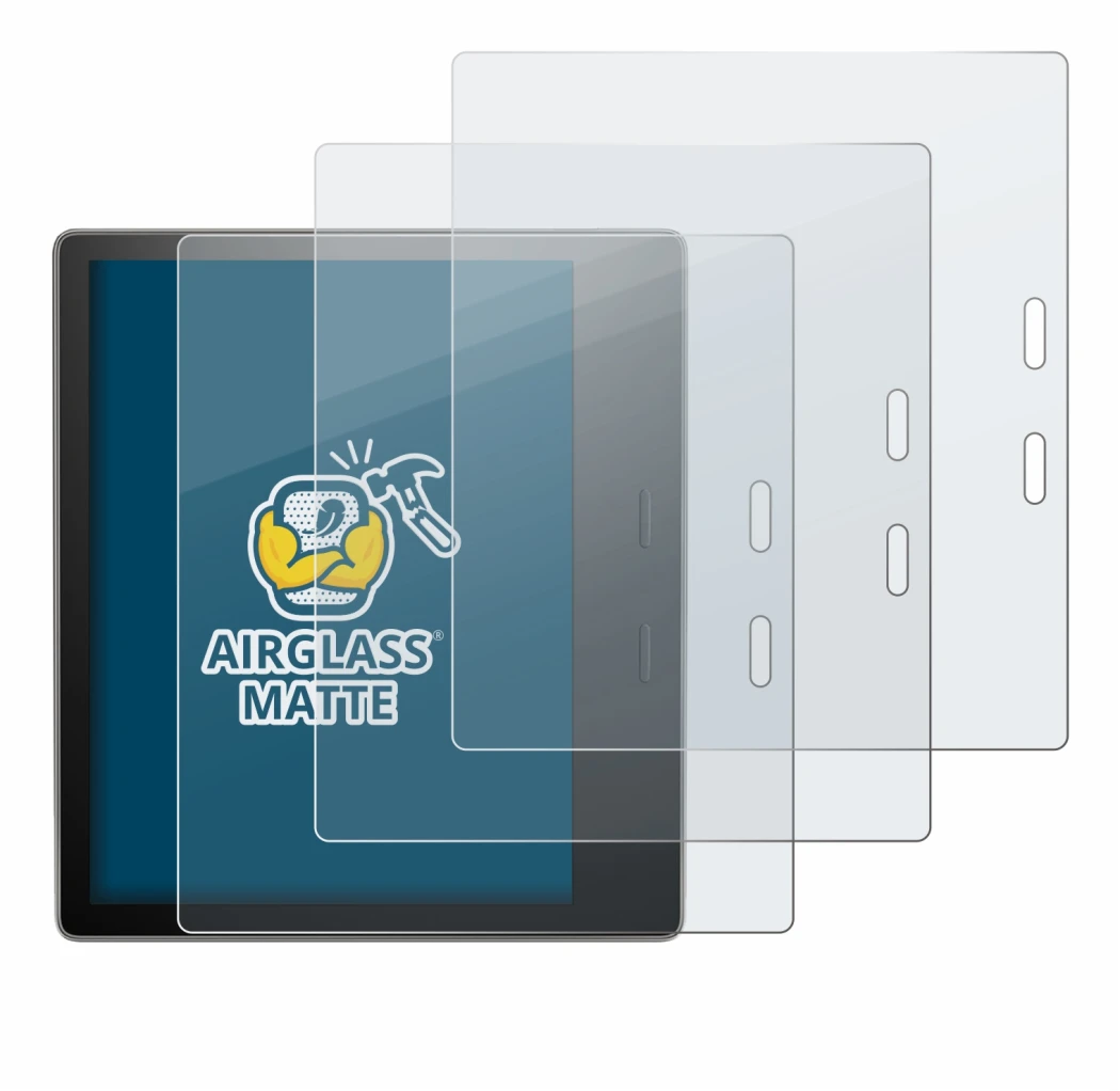 Imagen del dispositivo Amazon Kindle Oasis 2019 (10a Gen.) con una amplia variedad de protectores de pantalla.