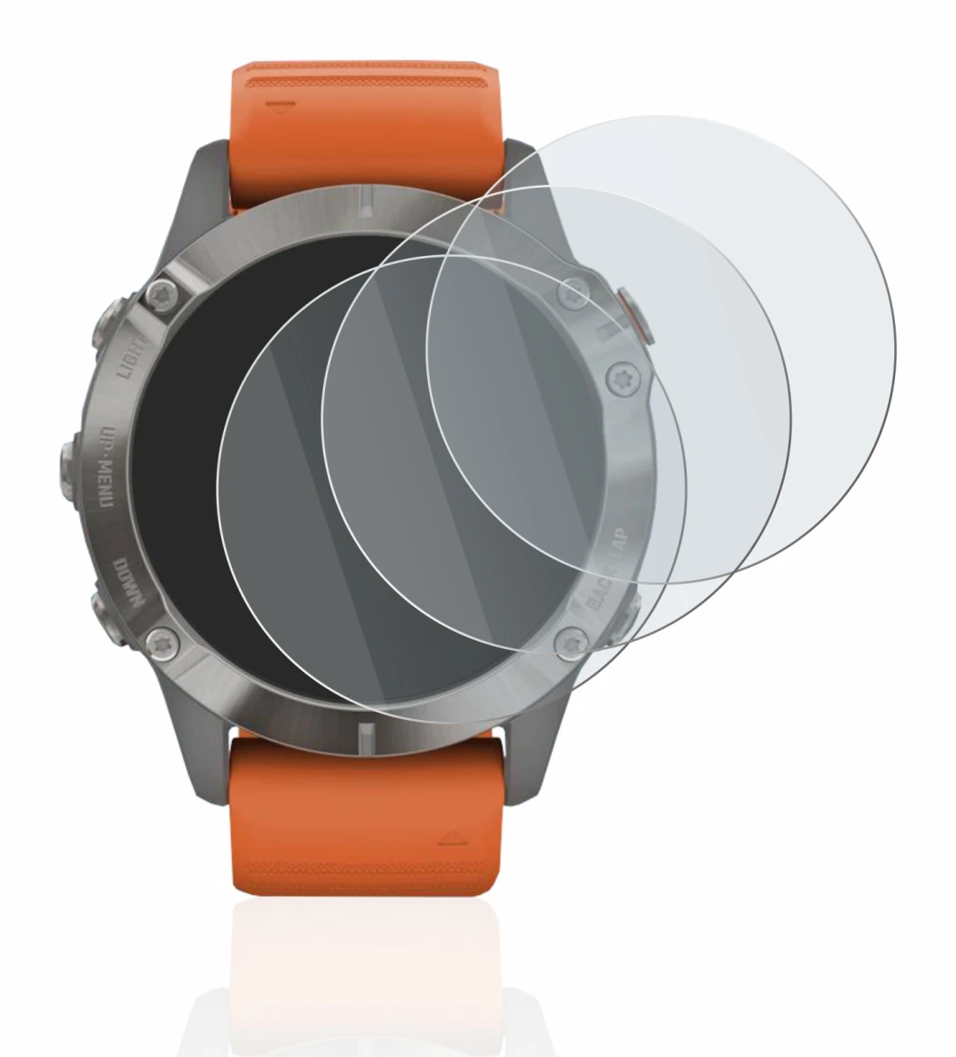 Imagen del dispositivo Garmin Fenix 6 Pro con una amplia variedad de protectores de pantalla.