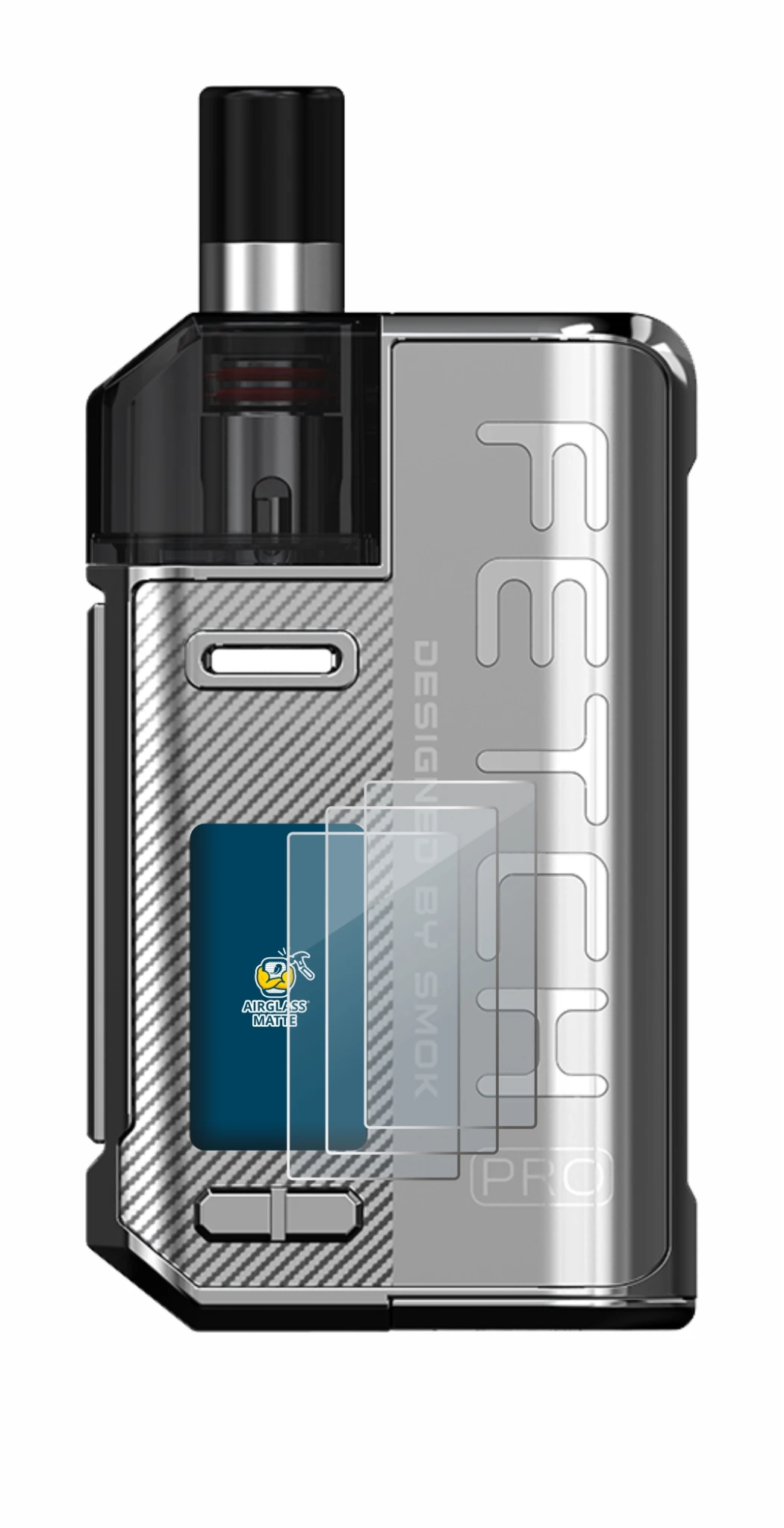 Imagen del dispositivo Smok Fetch 80W Pro con una amplia variedad de protectores de pantalla.