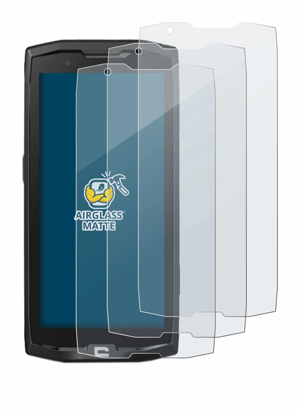 Imagen del dispositivo Crosscall Core X4 con una amplia variedad de protectores de pantalla.