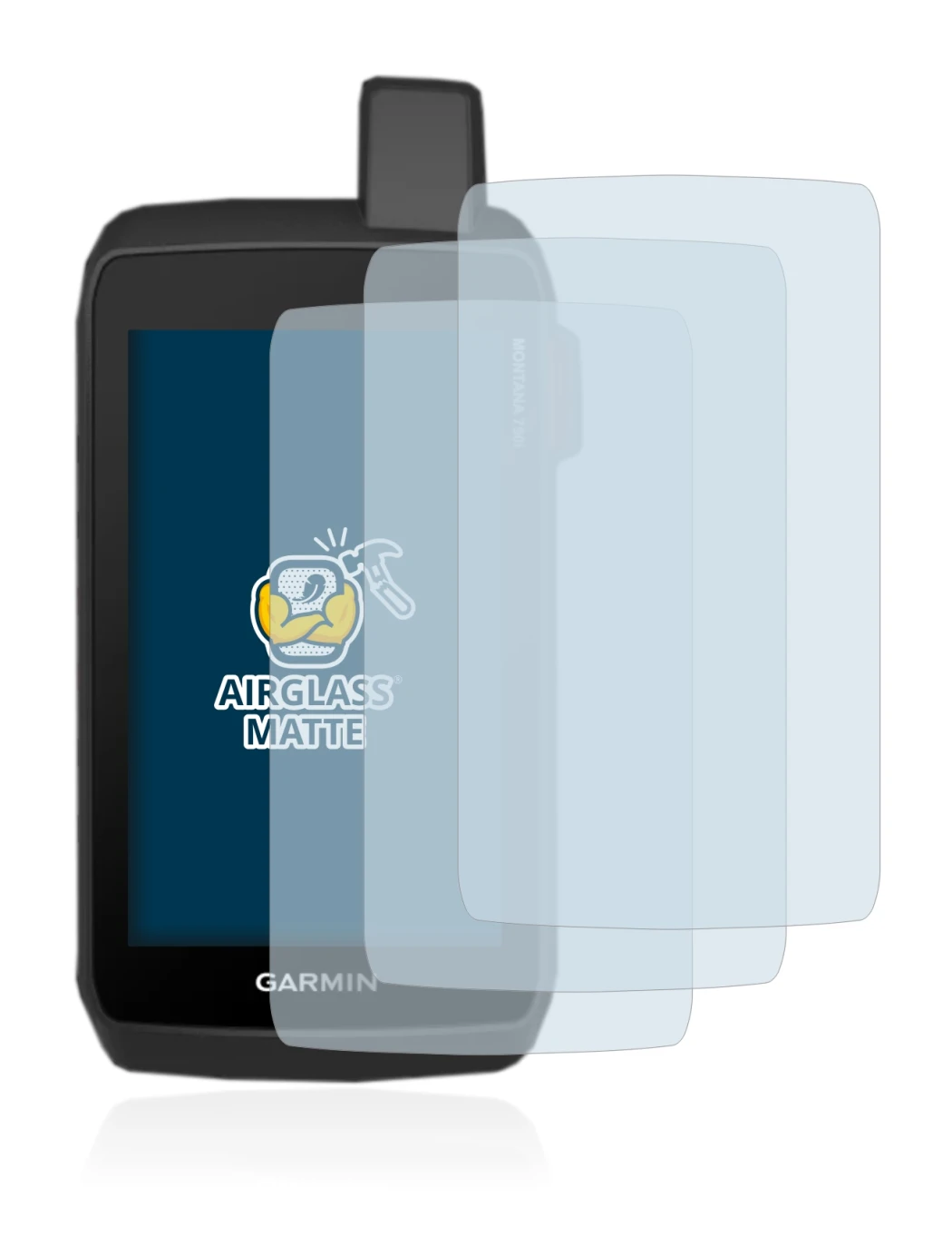 Imagen del dispositivo Garmin Montana 750i con una amplia variedad de protectores de pantalla.