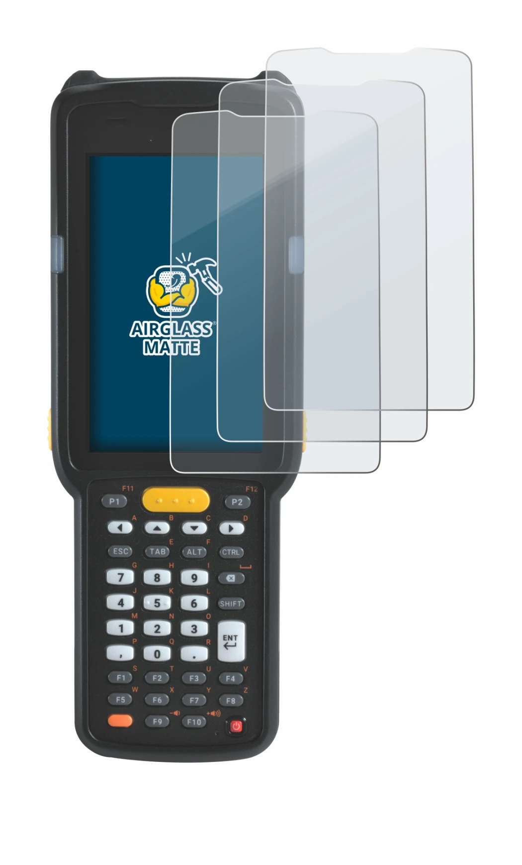 Imagen del dispositivo Zebra MC330L con una amplia variedad de protectores de pantalla.