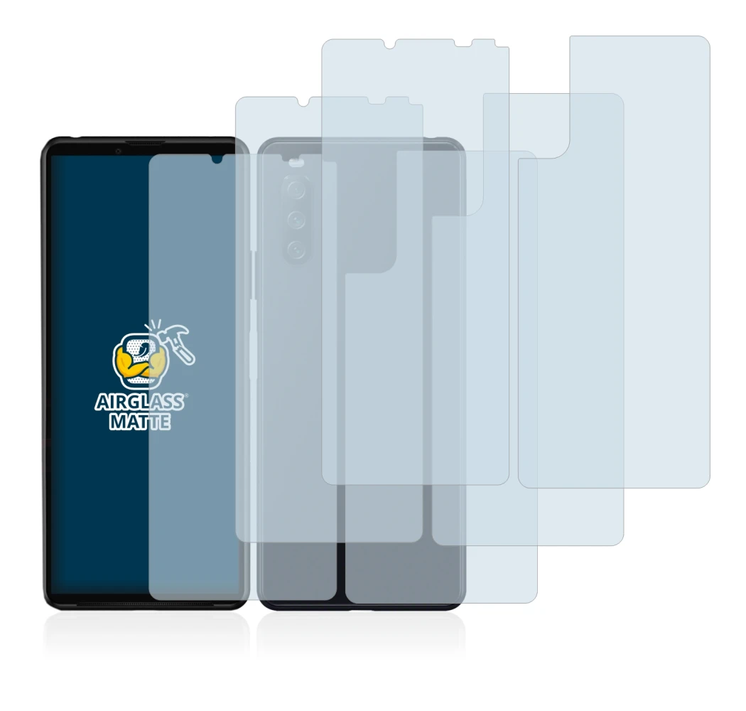 Imagen del dispositivo Sony Xperia 10 III (Frontal+Trasero) con una amplia variedad de protectores de pantalla.