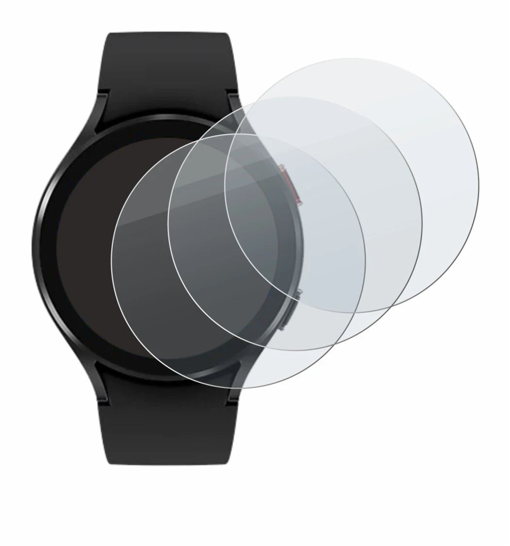 Imagen del dispositivo Samsung Galaxy Watch 4 (44mm) con una amplia variedad de protectores de pantalla.