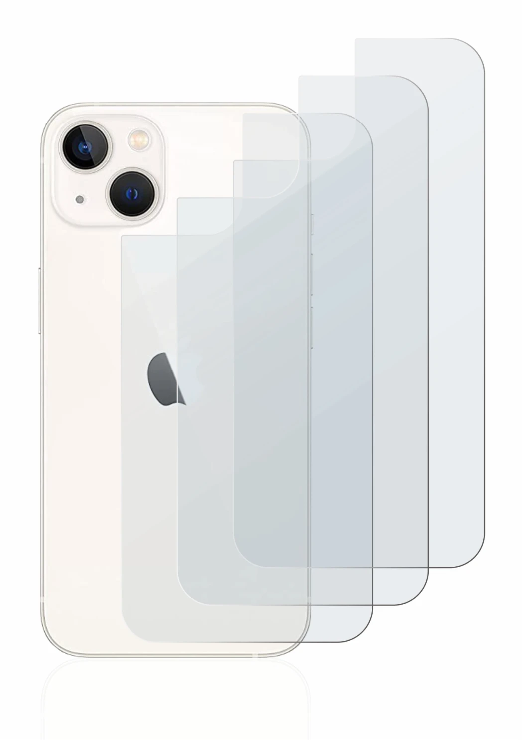 Imagen del dispositivo Apple iPhone 13 (Trasero) con una amplia variedad de protectores de pantalla.