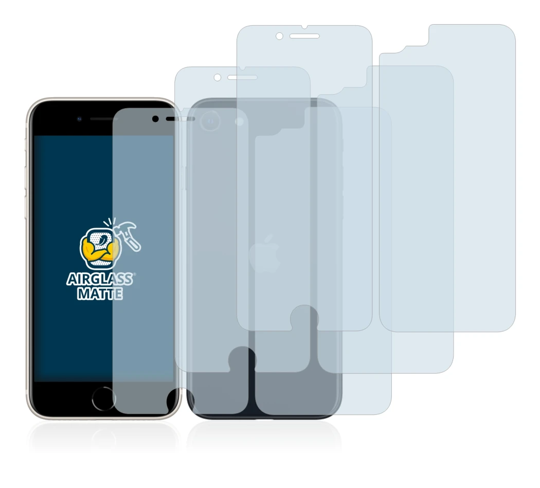 Imagen del dispositivo Apple iPhone SE 3 2022 (Frontal+Trasero) con una amplia variedad de protectores de pantalla.