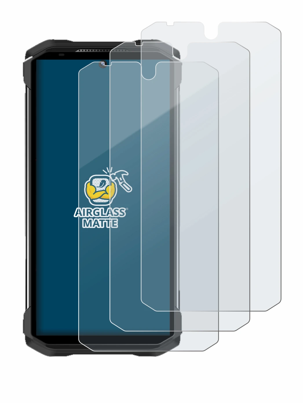 Imagen del dispositivo Doogee S98 con una amplia variedad de protectores de pantalla.