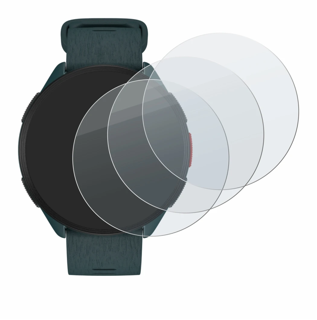 Imagen del dispositivo Polar Pacer con una amplia variedad de protectores de pantalla.