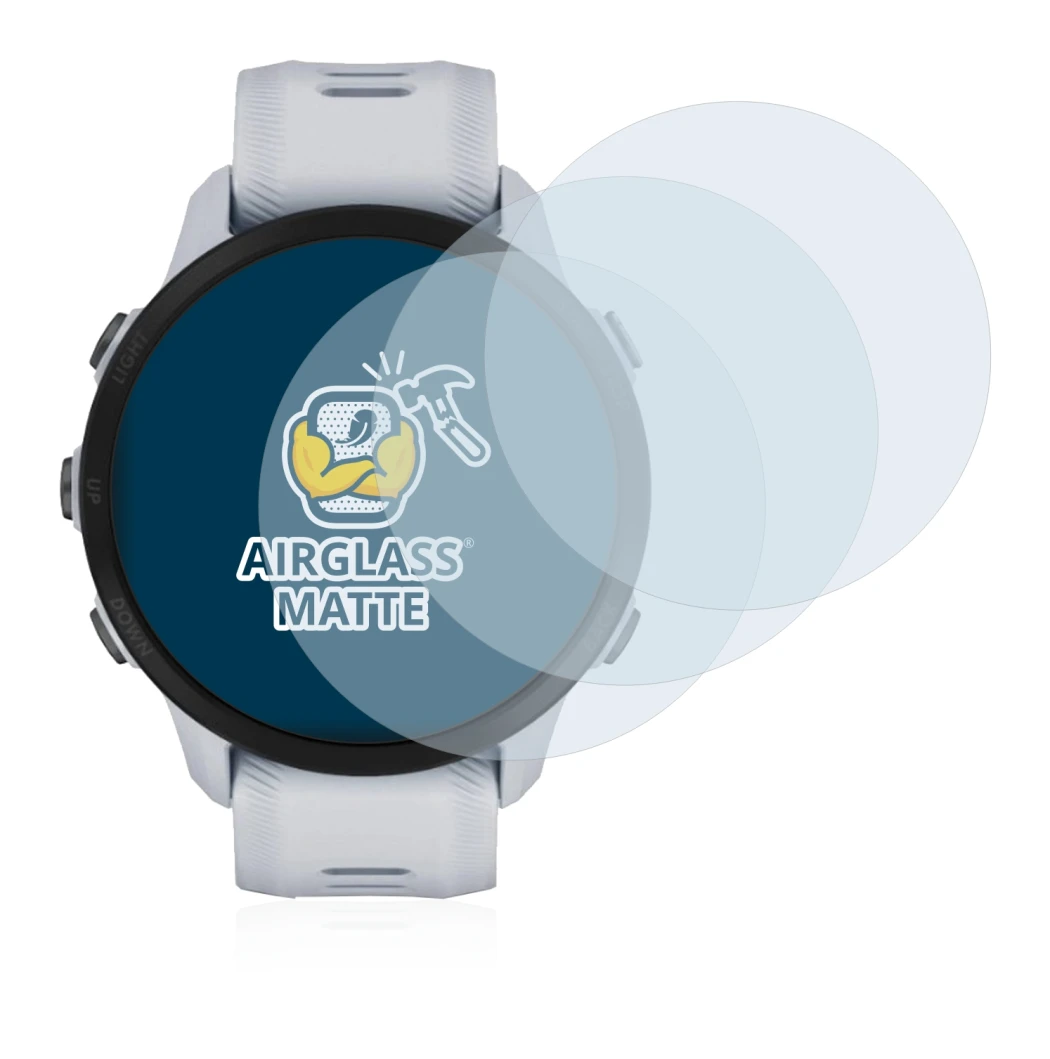 Imagen del dispositivo Garmin Forerunner 955 con una amplia variedad de protectores de pantalla.