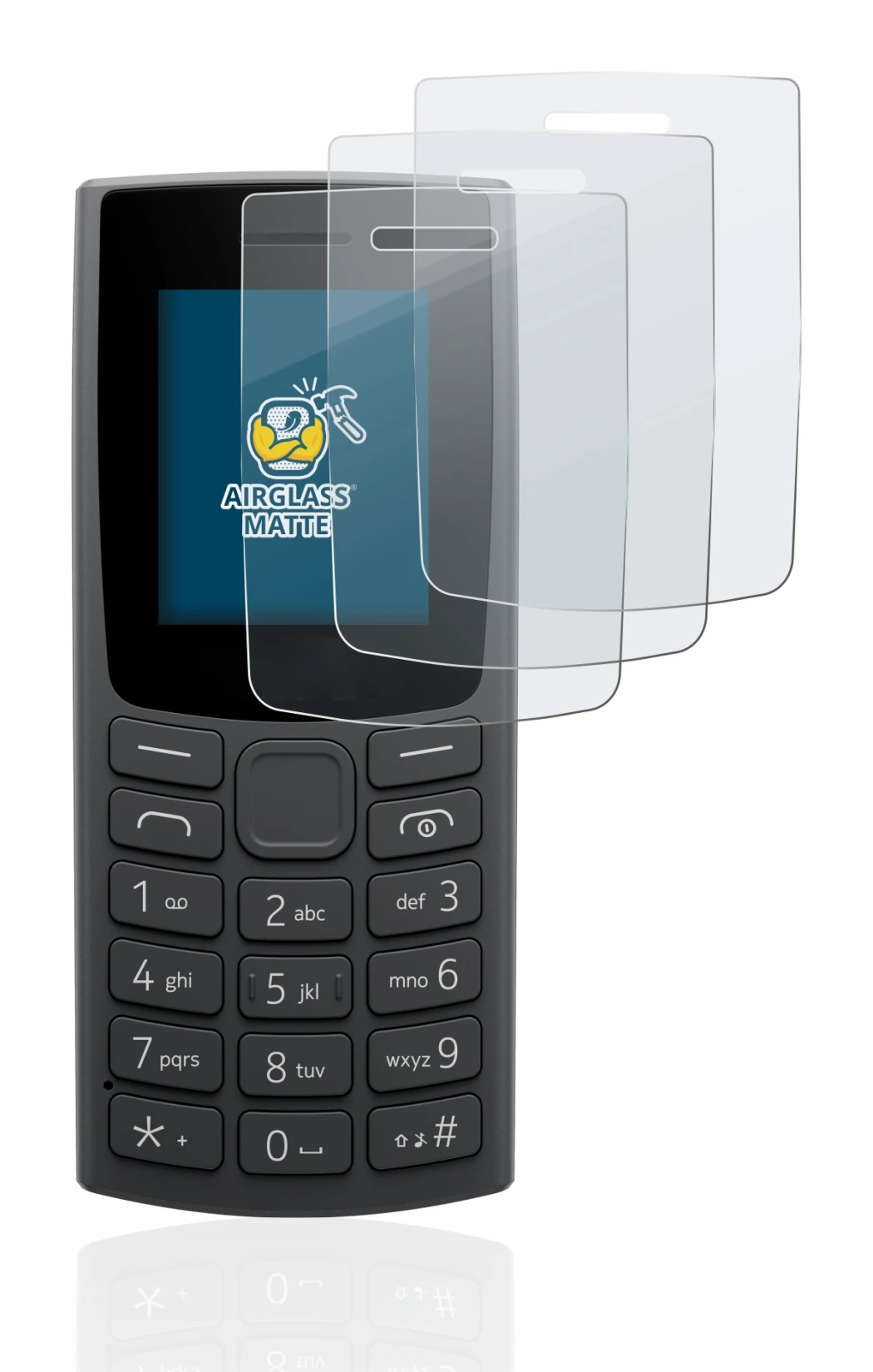 Imagen del dispositivo Nokia 105 (2023) con una amplia variedad de protectores de pantalla.