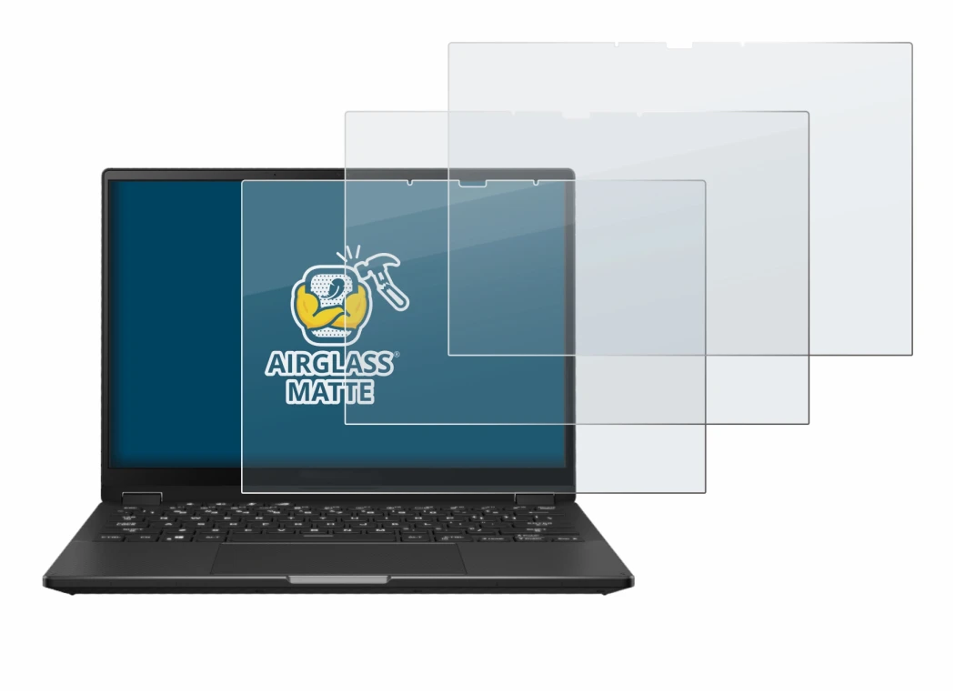 Imagen del dispositivo ASUS ROG Flow X13 2023 con una amplia variedad de protectores de pantalla.