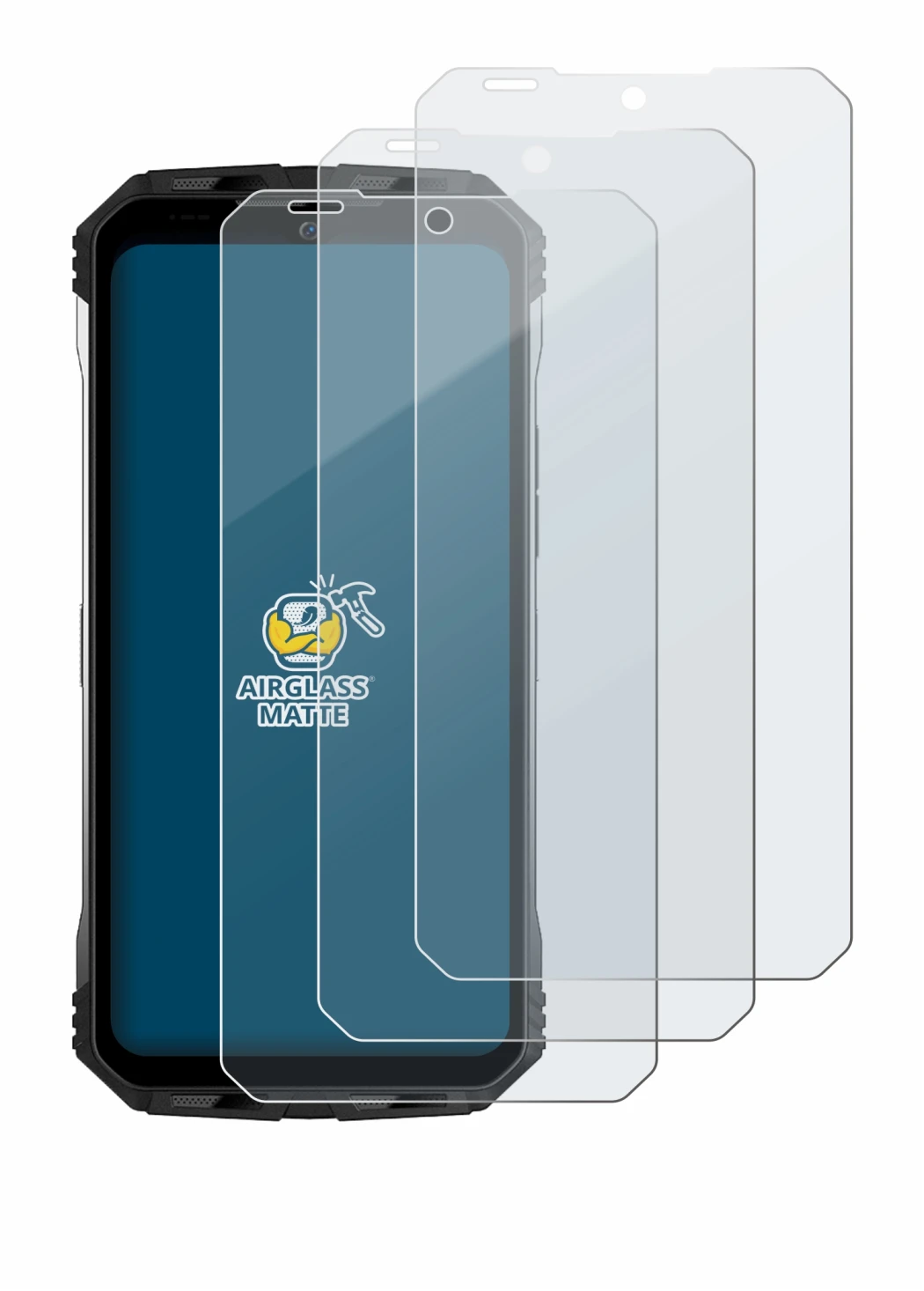 Imagen del dispositivo Doogee S100 Pro con una amplia variedad de protectores de pantalla.
