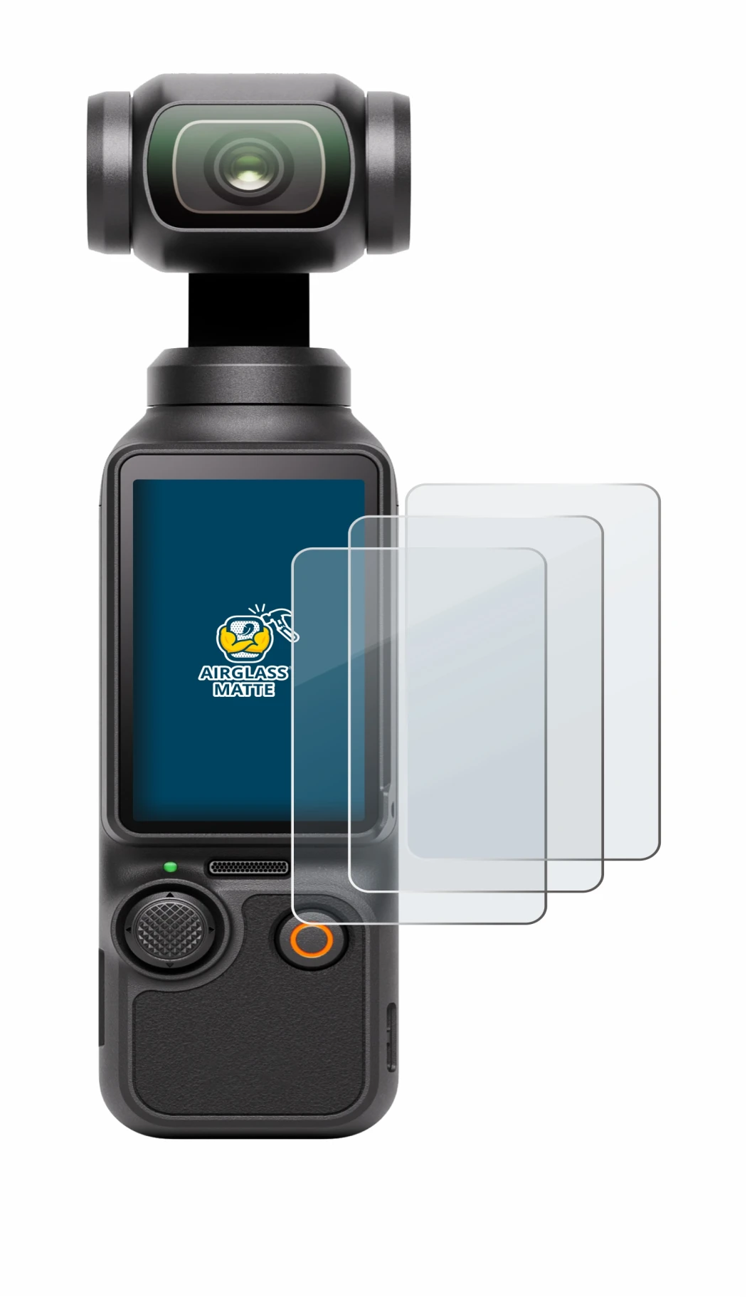 Imagen del dispositivo DJI Osmo Pocket 3 con una amplia variedad de protectores de pantalla.