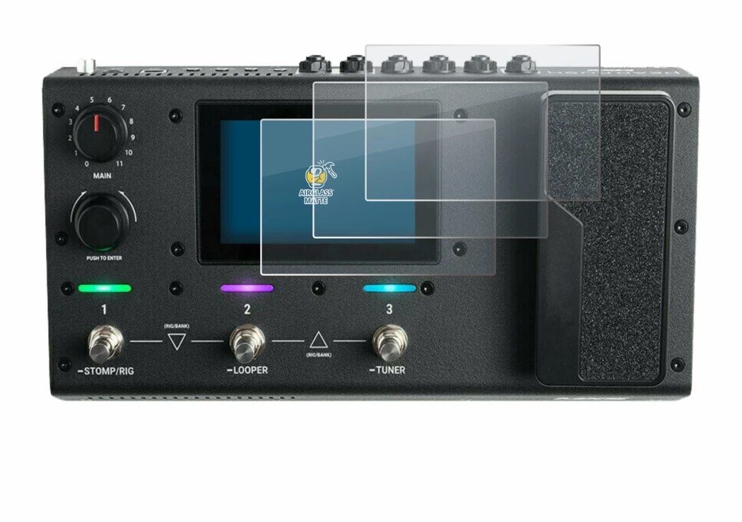 Imagen del dispositivo Headrush MX5 con una amplia variedad de protectores de pantalla.