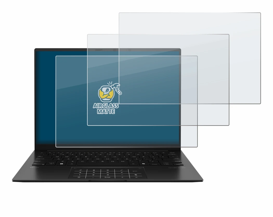 Imagen del dispositivo ASUS ZenBook 14 OLED UM3406 con una amplia variedad de protectores de pantalla.