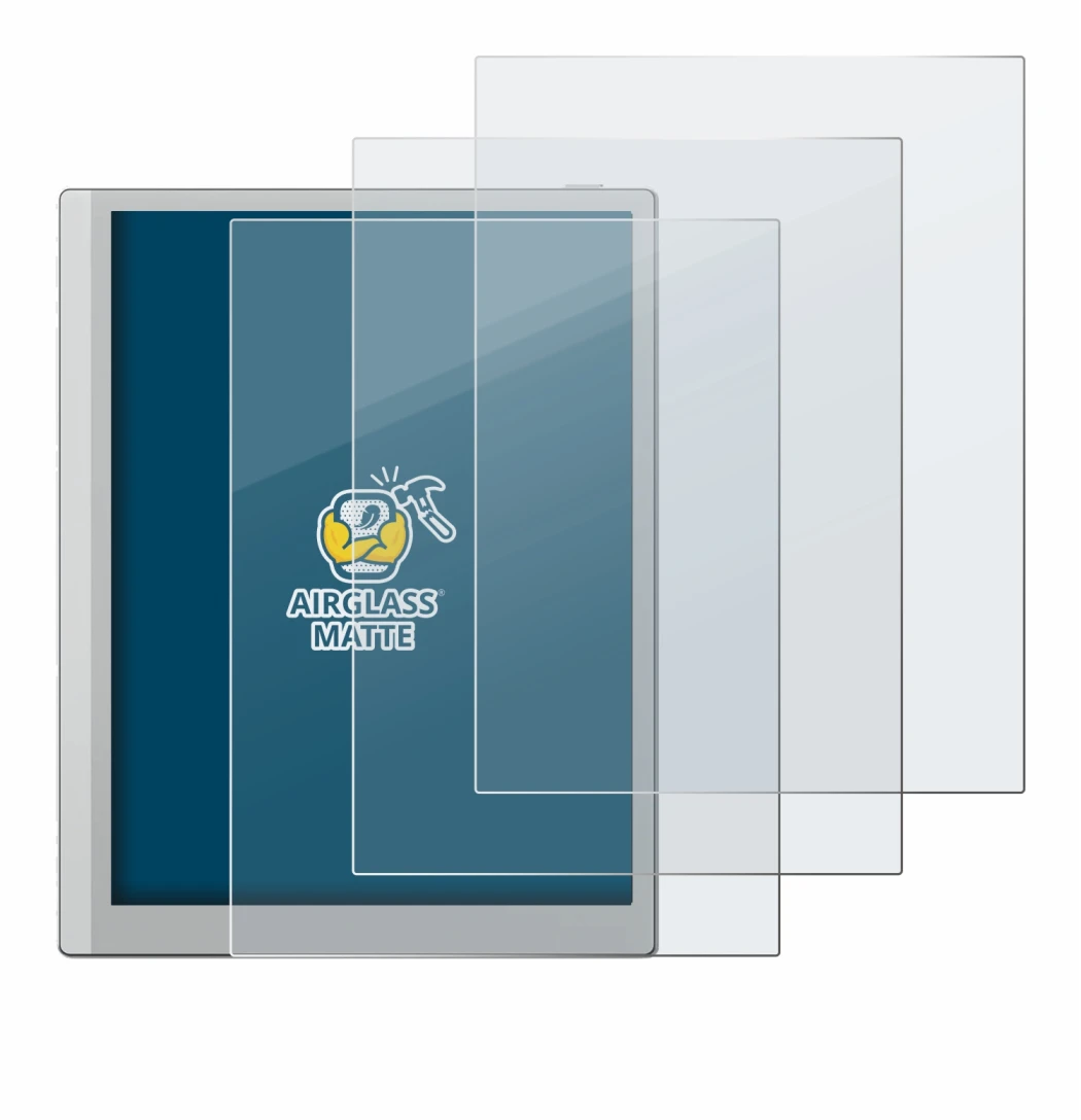 Imagen del dispositivo Boox Go 10.3 con una amplia variedad de protectores de pantalla.