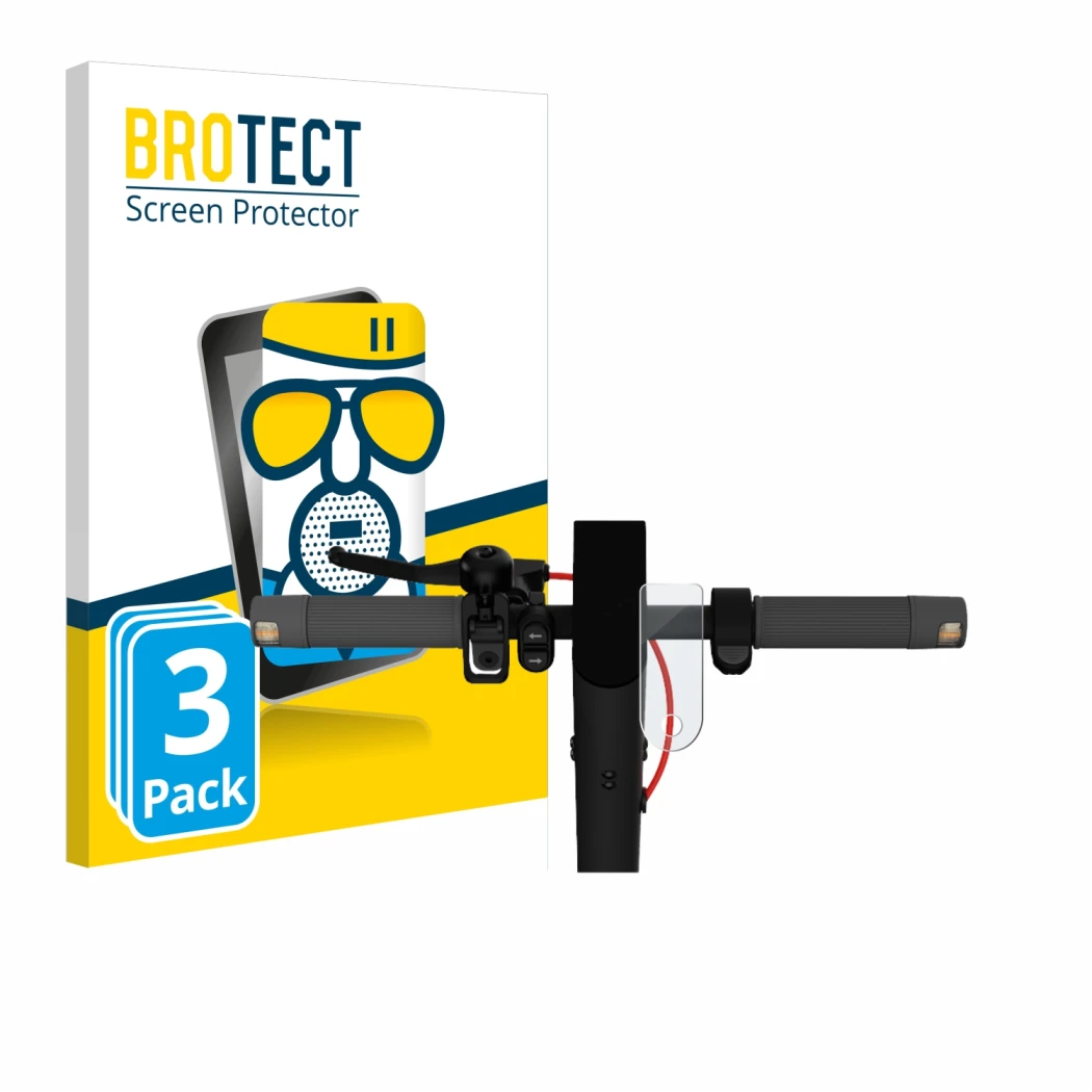 Parte frontal de un envase de producto con el logotipo de la marca BROTECT. Al lado se muestra el dispositivo Xiaomi Mi 4 Lite