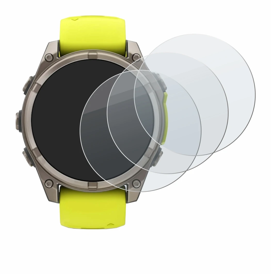 Imagen del dispositivo Garmin Fenix 8 Solar (47 mm) con una amplia variedad de protectores de pantalla.