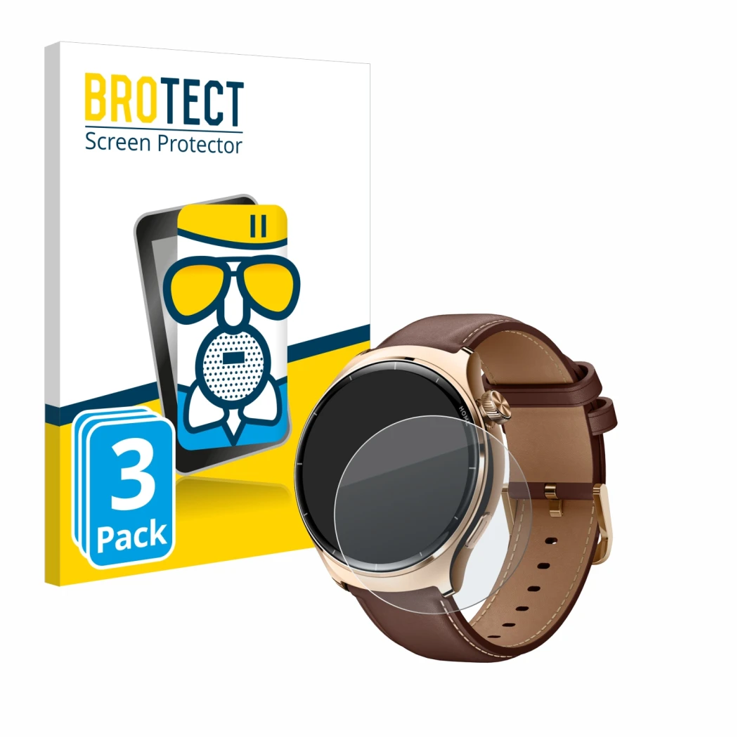 Parte frontal de un envase de producto con el logotipo de la marca BROTECT. Al lado se muestra el dispositivo Xiaomi Mibro Lit