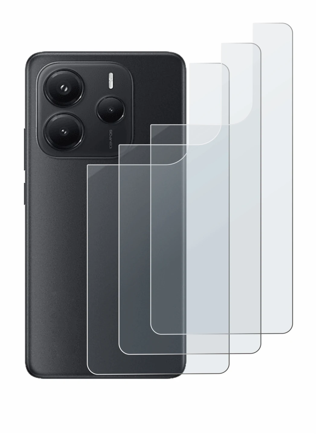 Imagen del dispositivo Xiaomi Redmi Note 14 (Trasero) con una amplia variedad de protectores de pantalla.