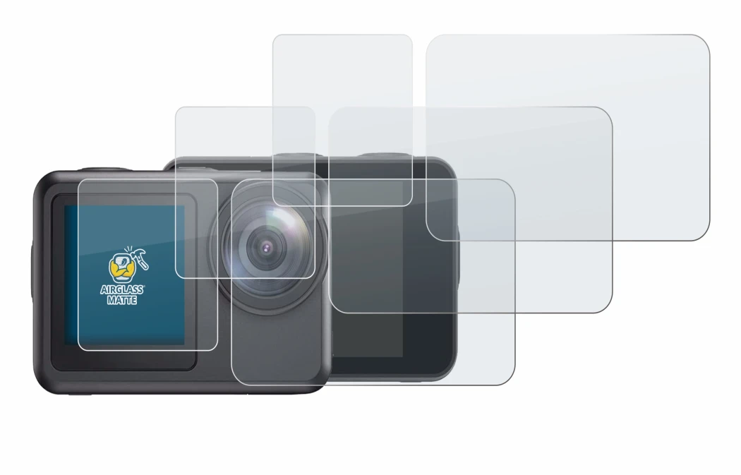 Imagen del dispositivo Akaso Brave 7 LE con una amplia variedad de protectores de pantalla.