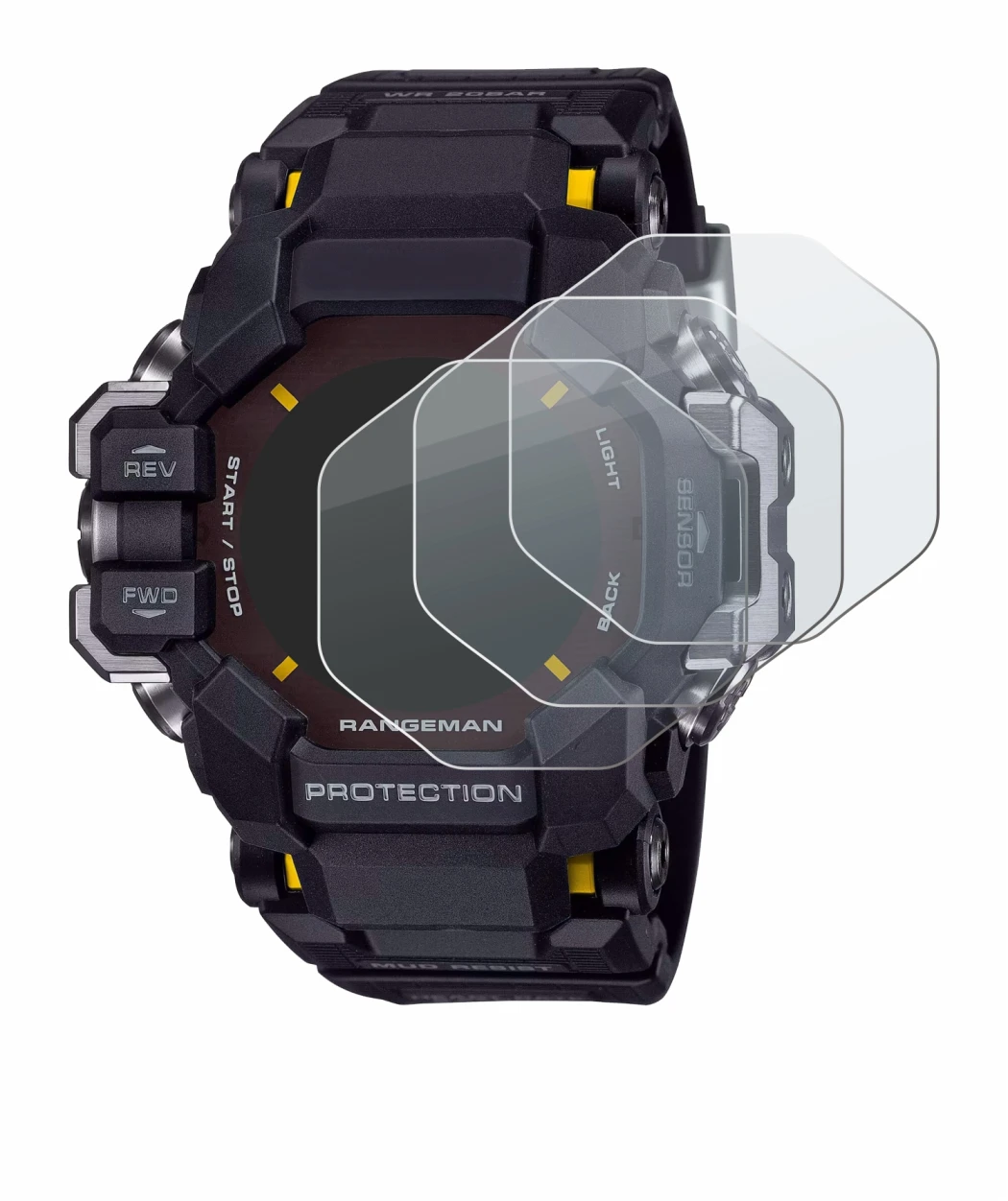Imagen del dispositivo Casio G-Shock GPR-H 1000 con una amplia variedad de protectores de pantalla.