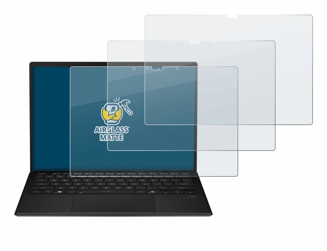 Imagen del dispositivo ASUS ROG Flow Z13 2025 con una amplia variedad de protectores de pantalla.