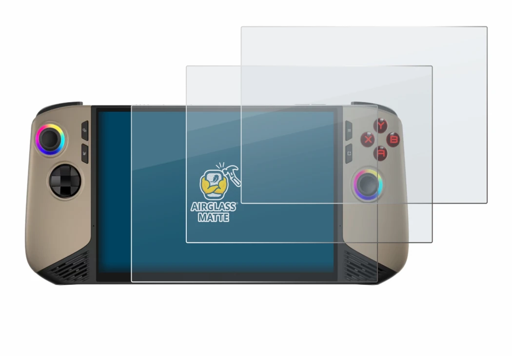 Imagen del dispositivo MSI Claw 8 AI+ con una amplia variedad de protectores de pantalla.