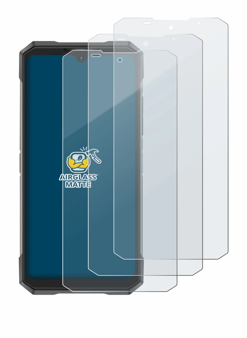 Imagen del dispositivo Doogee S200X con una amplia variedad de protectores de pantalla.