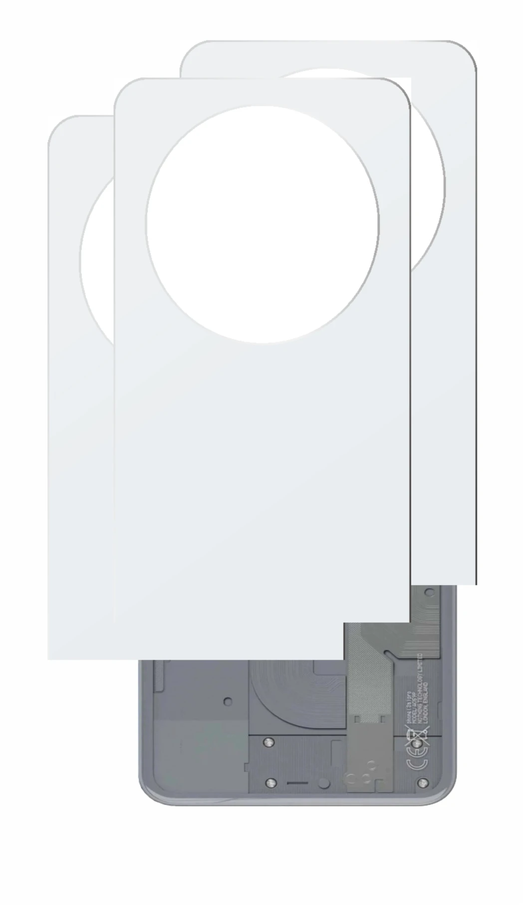 Imagen del dispositivo Nothing Phone (3a) Pro (Trasero) con una amplia variedad de protectores de pantalla.