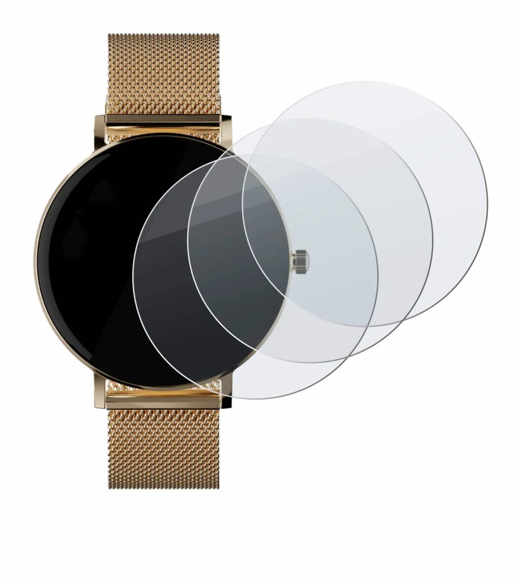 Imagen del dispositivo ZenWatch Venice Pro con una amplia variedad de protectores de pantalla.