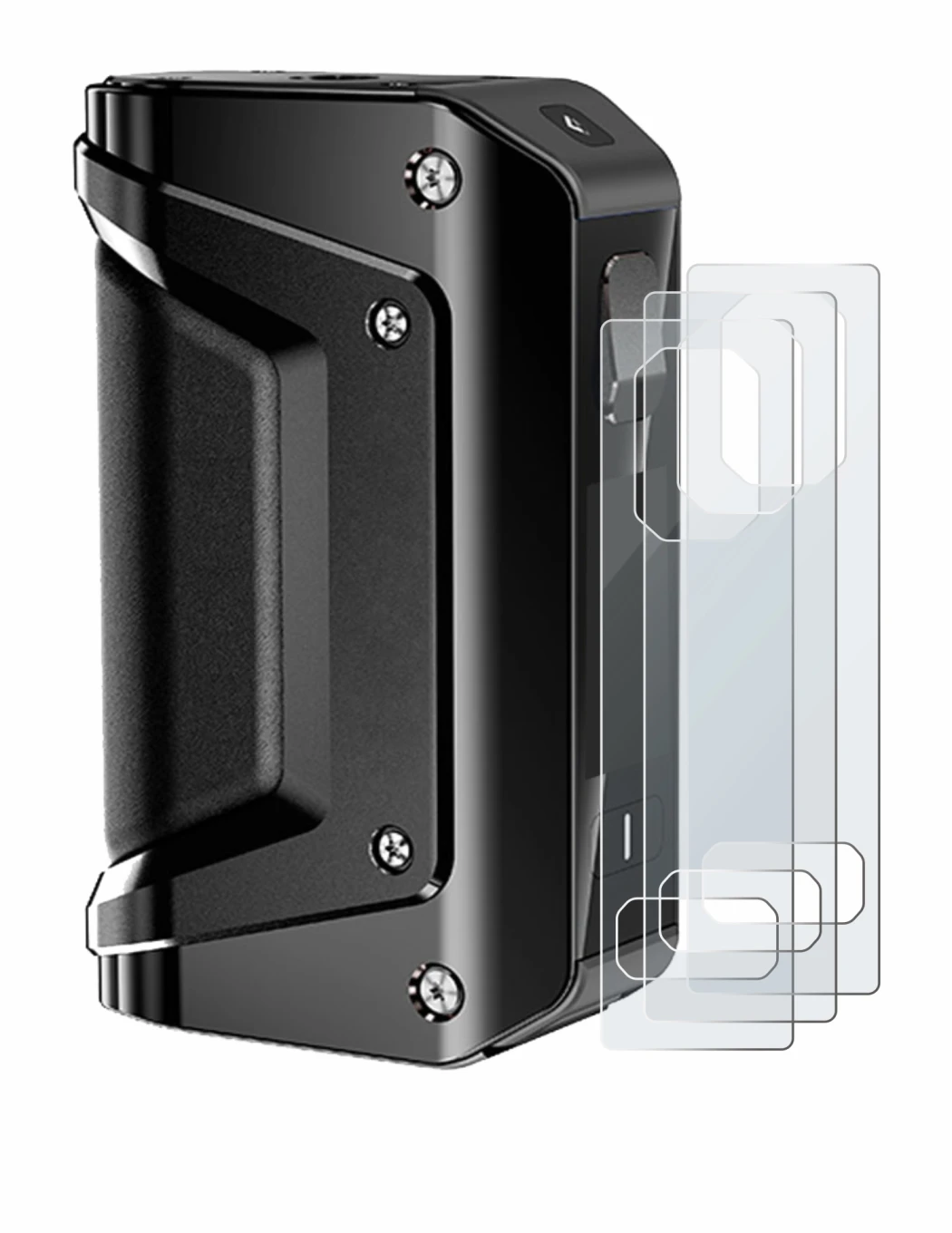 Imagen del dispositivo GeekVape Aegis Legend 3 con una amplia variedad de protectores de pantalla.