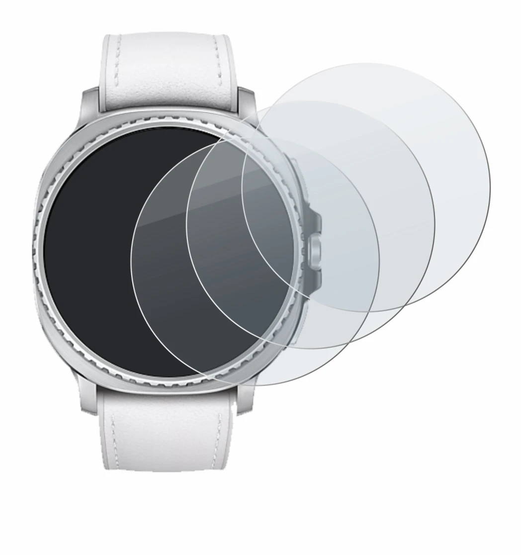 Imagen del dispositivo Samsung Galaxy Watch 8 Classic (46 mm) con una amplia variedad de protectores de pantalla.