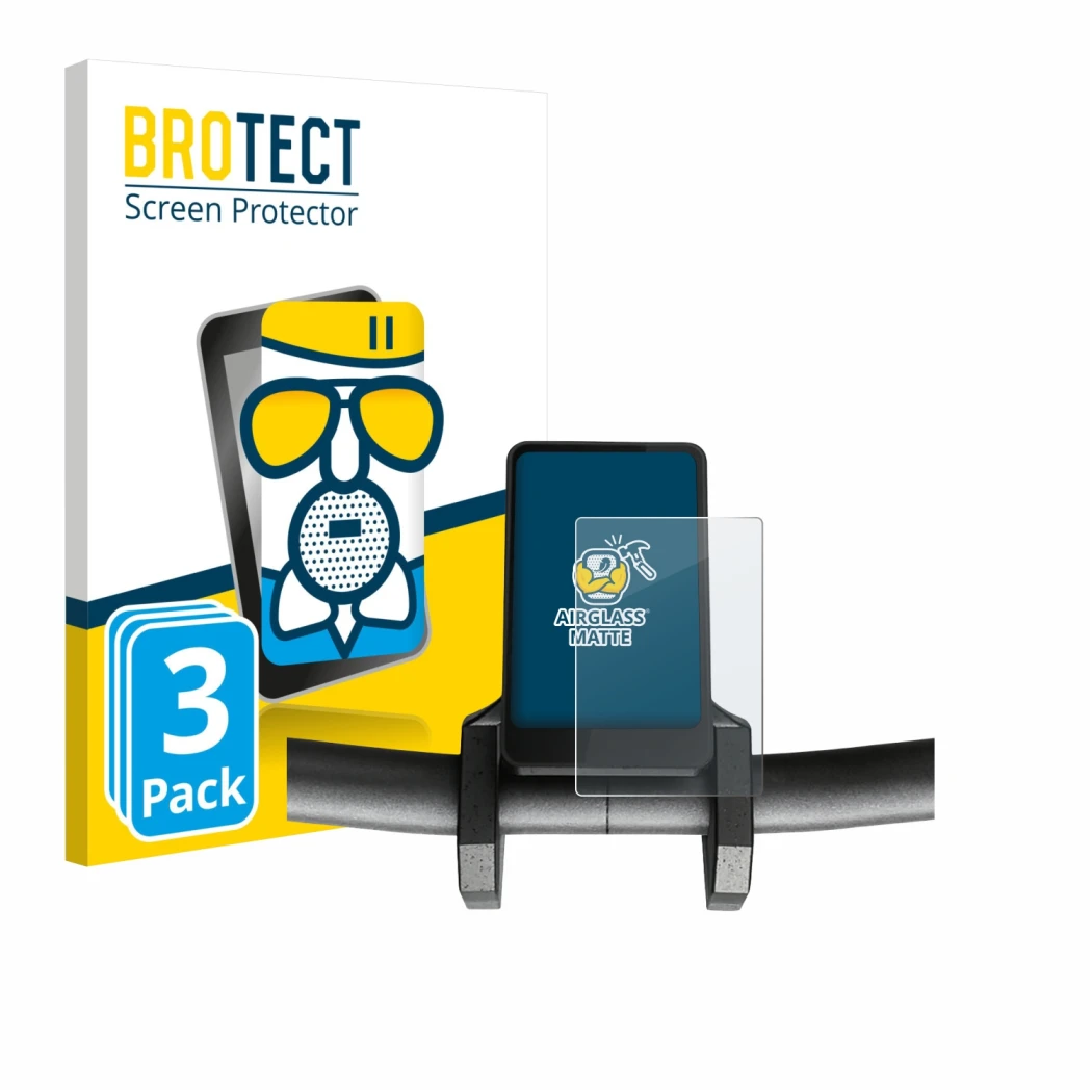 Parte frontal de un envase de producto con el logotipo de la marca BROTECT. Al lado se muestra el dispositivo Joyor T6 con su 