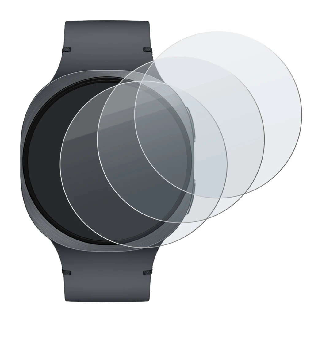 Imagen del dispositivo Samsung Galaxy Watch 8 (44 mm) con una amplia variedad de protectores de pantalla.