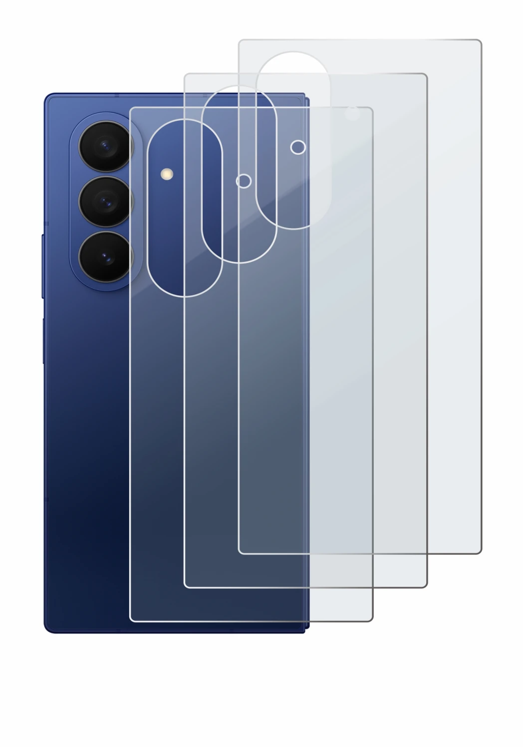 Imagen del dispositivo Samsung Galaxy Z Fold 7 (Trasero) con una amplia variedad de protectores de pantalla.