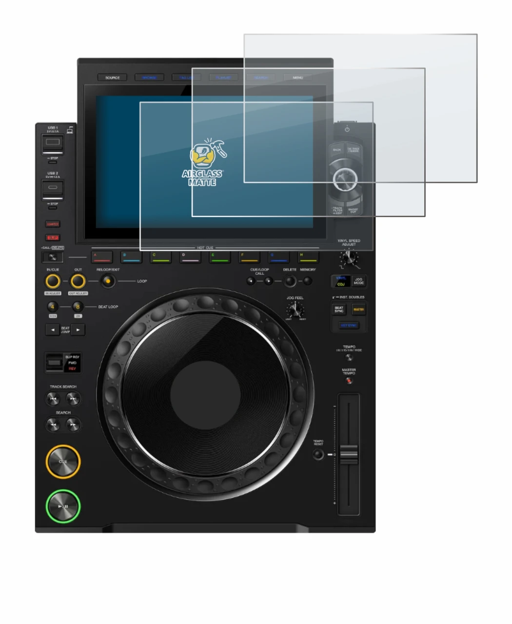 Imagen del dispositivo Pioneer CDJ 3000X con una amplia variedad de protectores de pantalla.