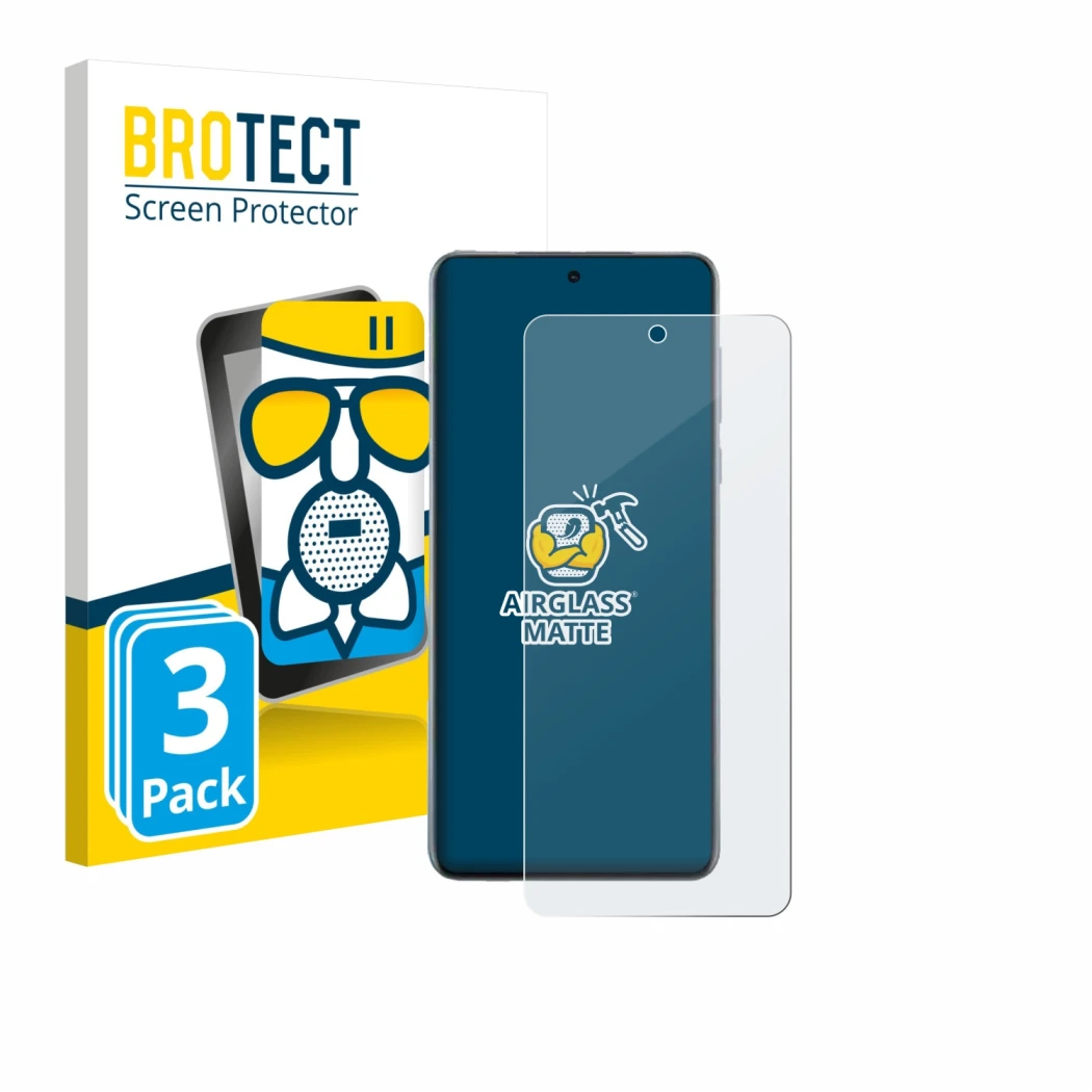 Parte frontal de un envase de producto con el logotipo de la marca BROTECT. Al lado se muestra el dispositivo Oppo Find X8s+ c