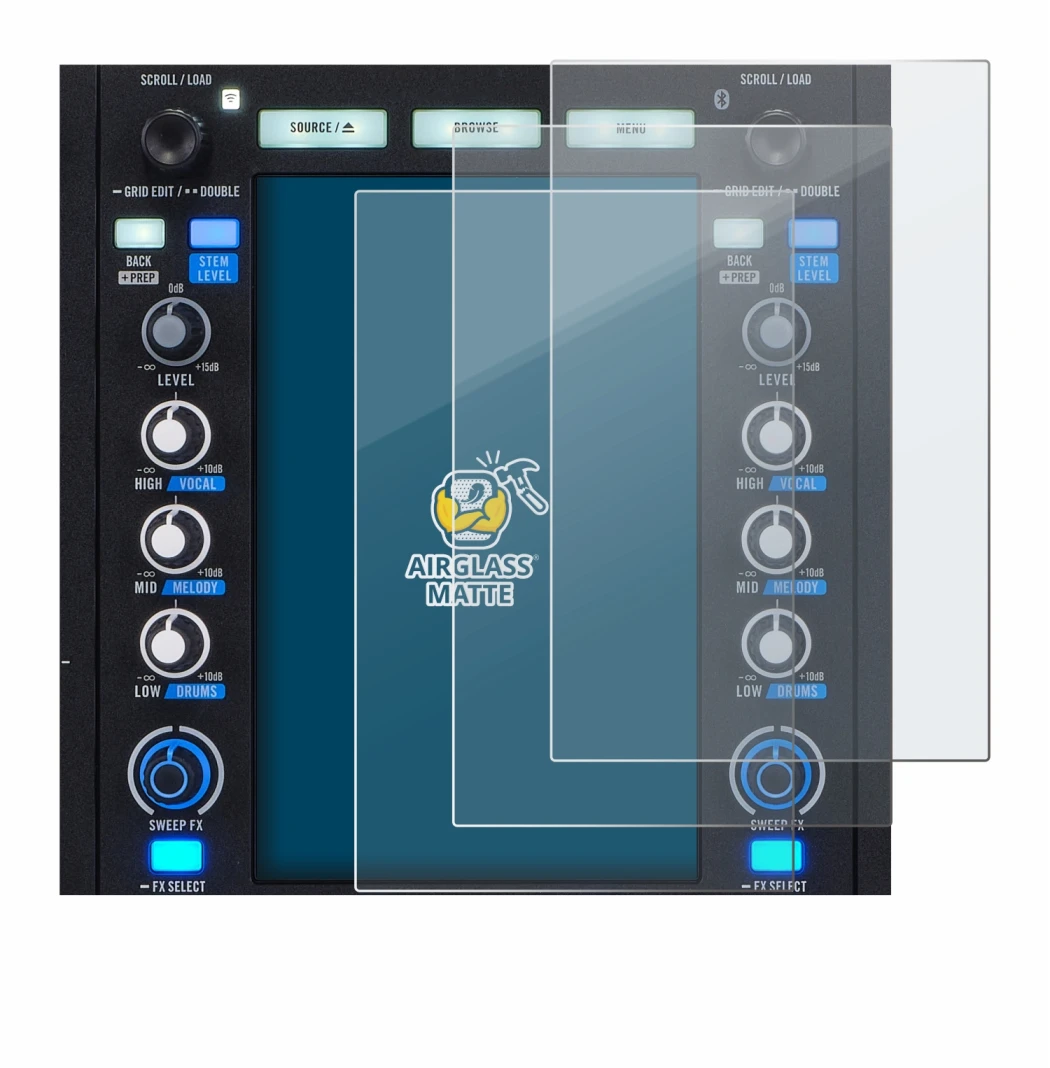 Imagen del dispositivo Rane System One con una amplia variedad de protectores de pantalla.