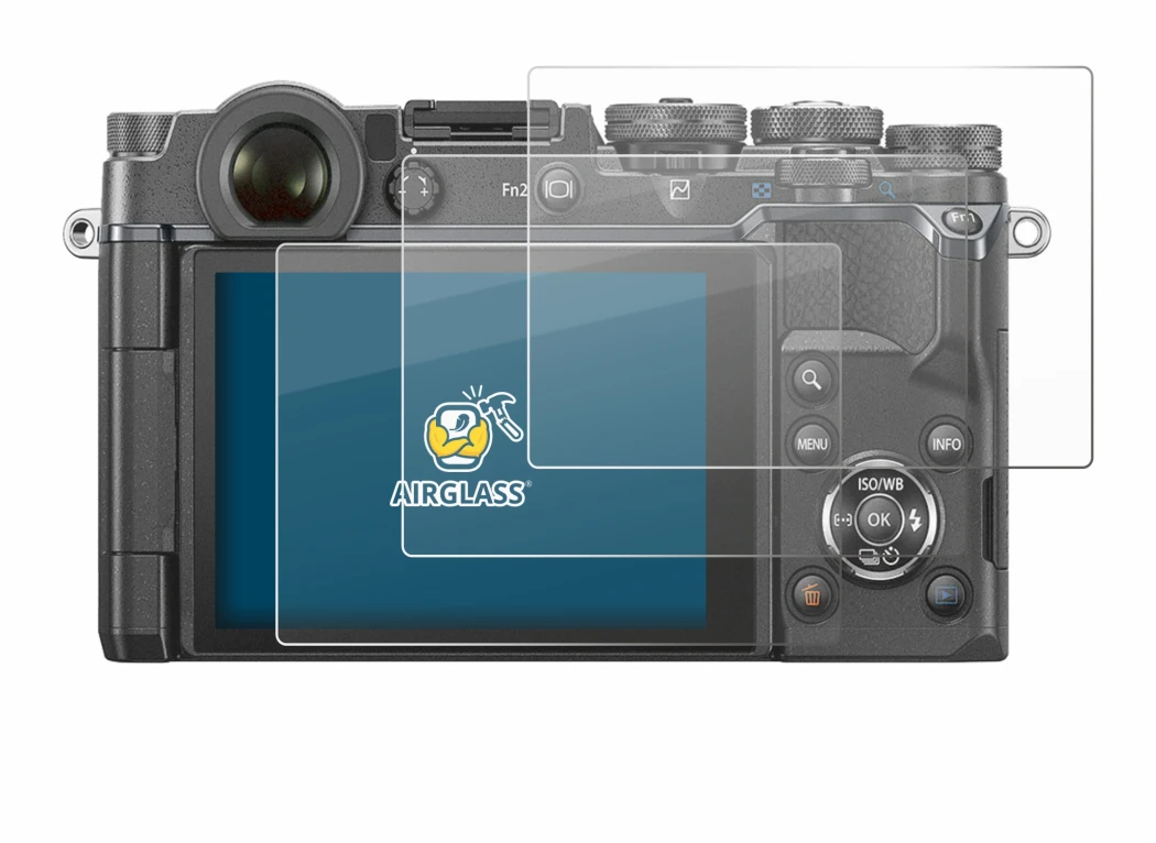 Imagen del dispositivo Olympus PEN-F con una amplia variedad de protectores de pantalla.