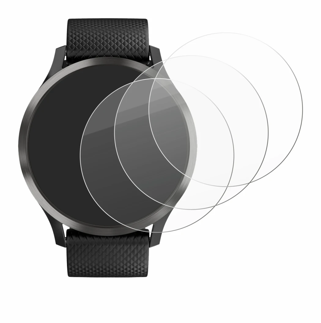 Imagen del dispositivo Garmin vivomove HR con una amplia variedad de protectores de pantalla.