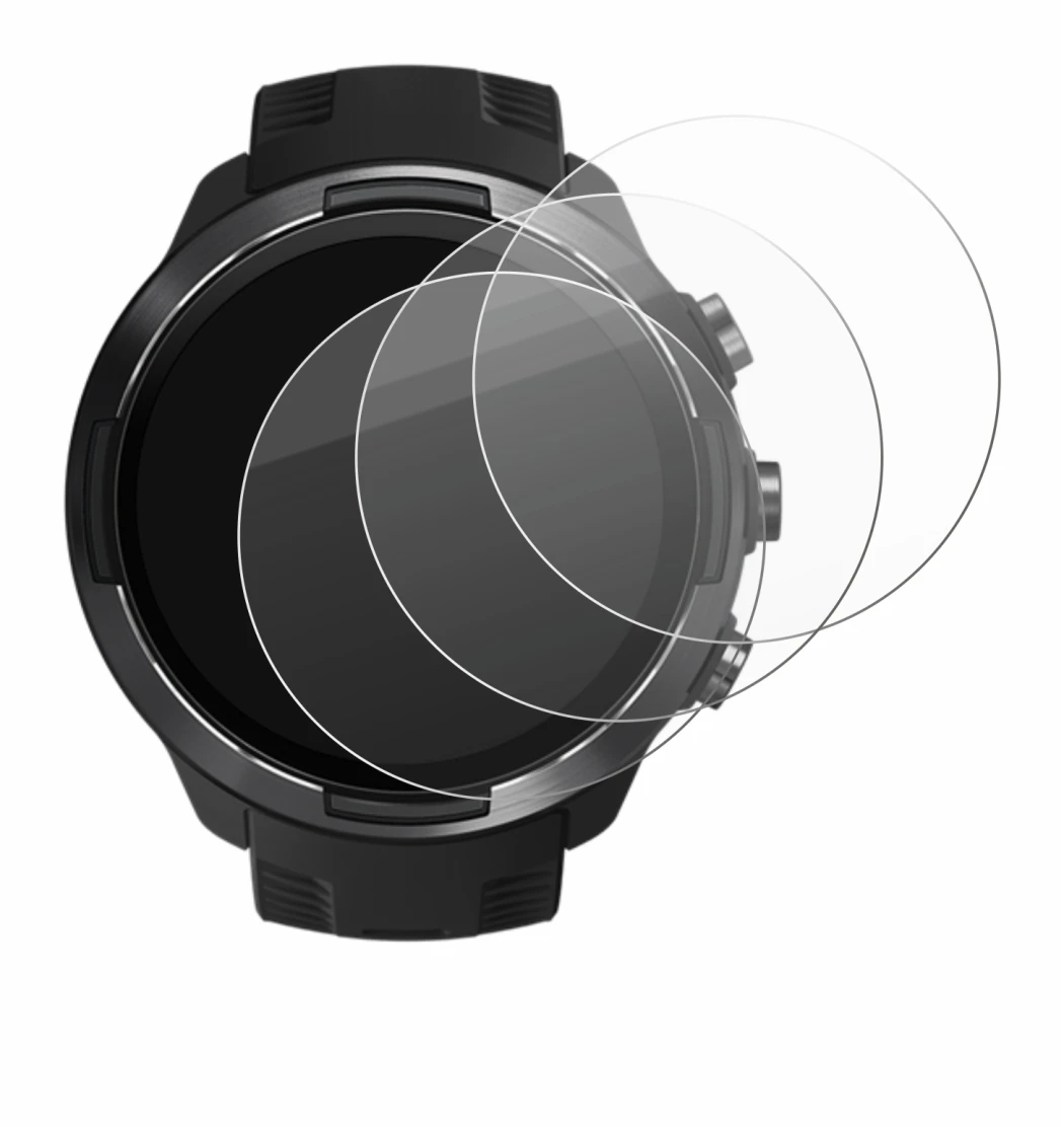Imagen del dispositivo Suunto 9 con una amplia variedad de protectores de pantalla.