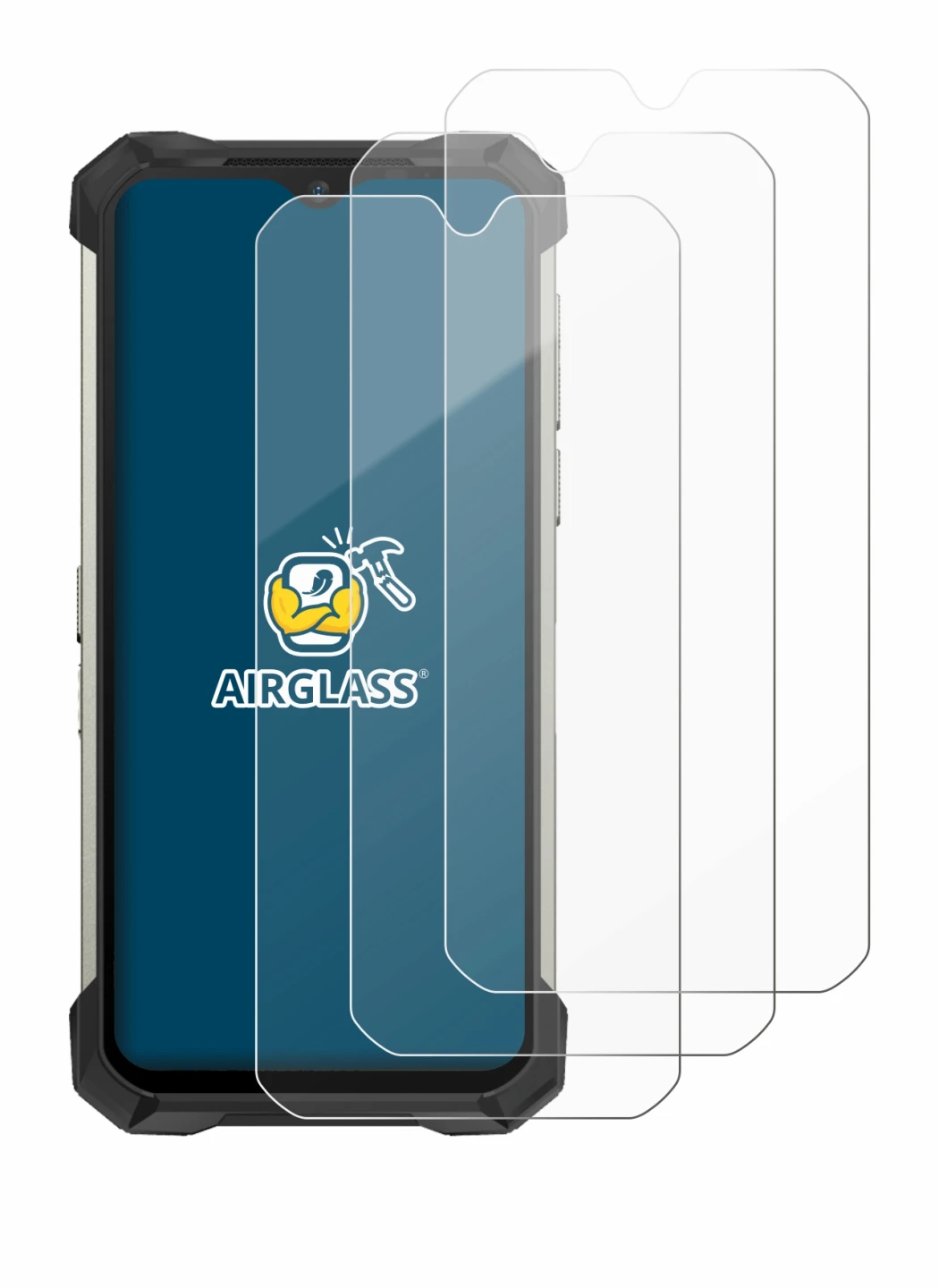 Imagen del dispositivo Doogee S88 Pro con una amplia variedad de protectores de pantalla.