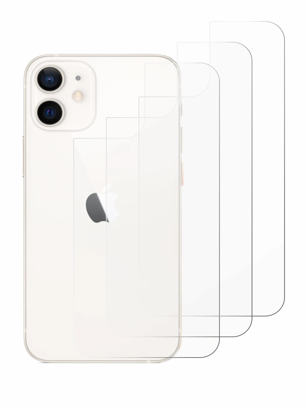 Imagen del dispositivo Apple iPhone 12 mini (Trasero) con una amplia variedad de protectores de pantalla.